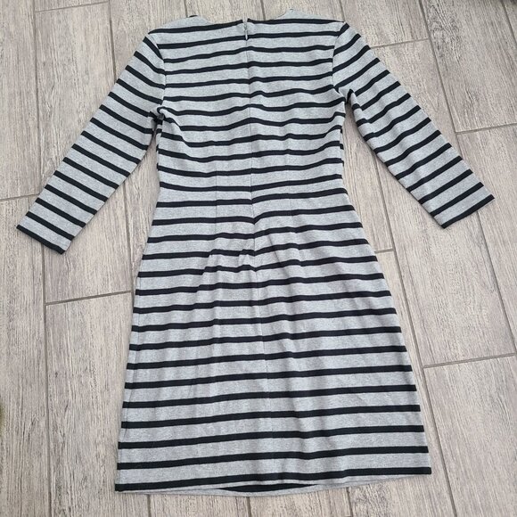 Old Navy Gray & Black Striped 3/4 Sleeve Knit Dress Size Women’s Small - Picture 11 of 11
